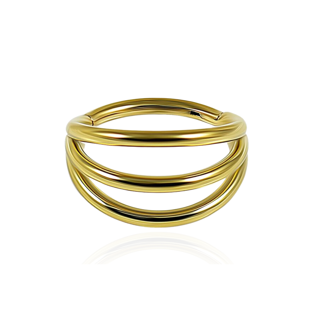 316L Surgical Steel Triple Stack Hinged Segment Clicker Ring - Monster Piercing