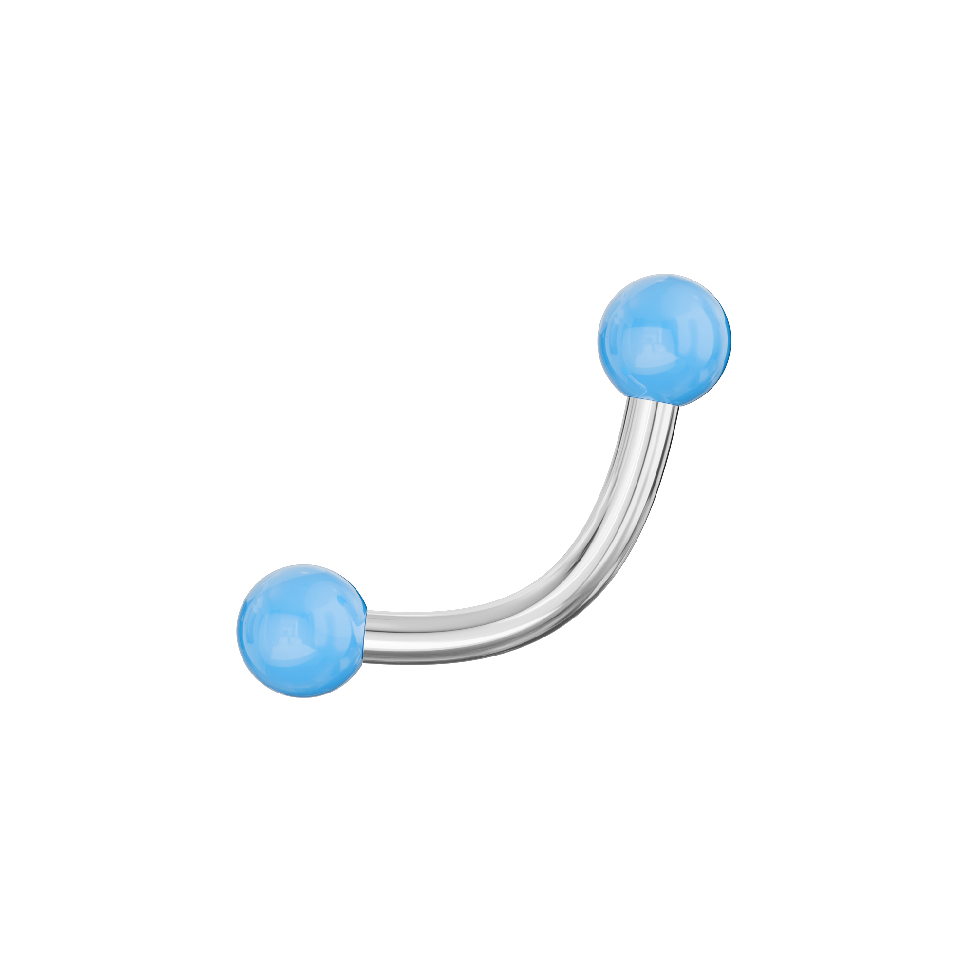 316L Surgical Steel Curved Bar with Basic UV Balls (Pack of 10) - Monster Piercing