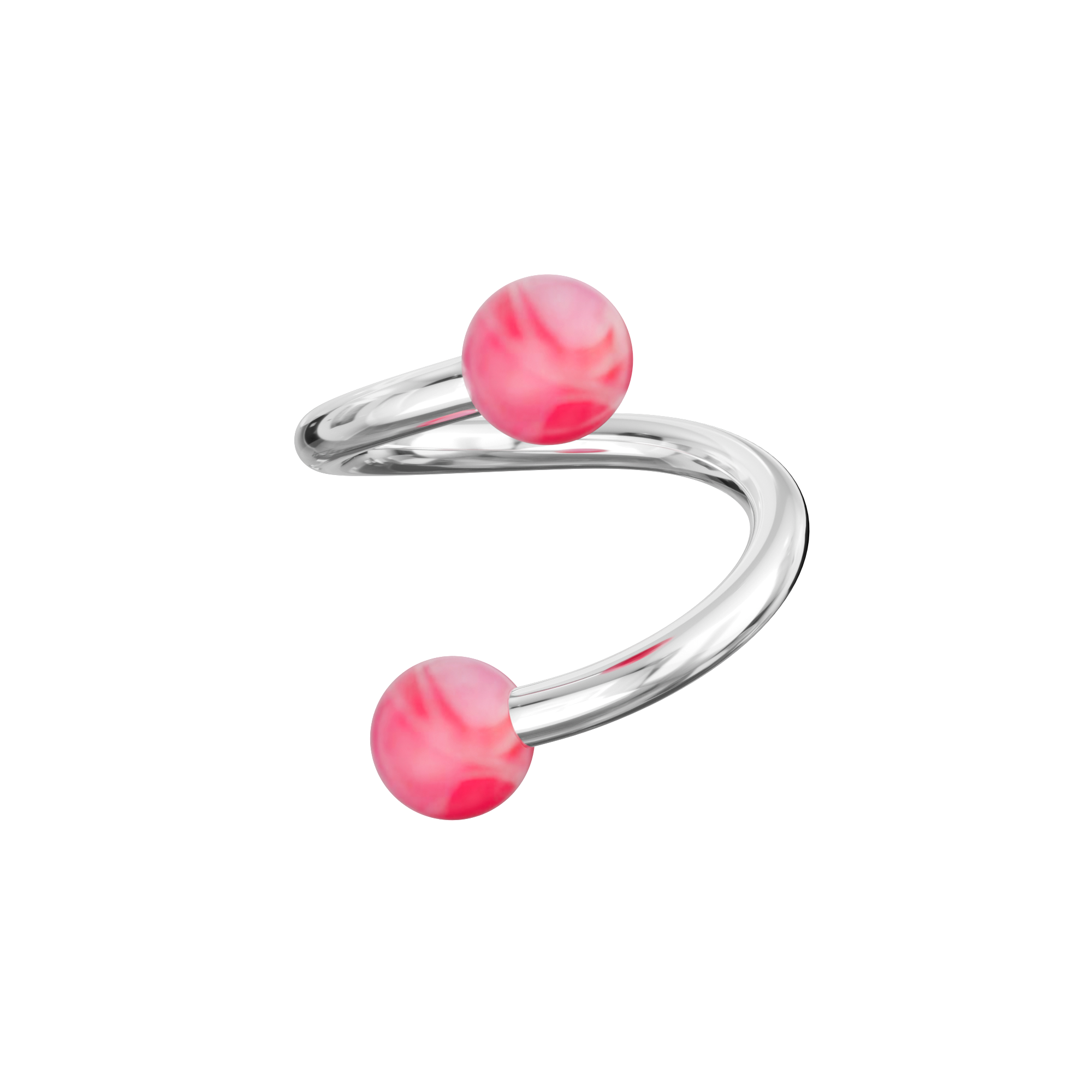 316L Surgical Steel Twisted Barbell With Marble UV Balls (Pack of 10) - Monster Piercing