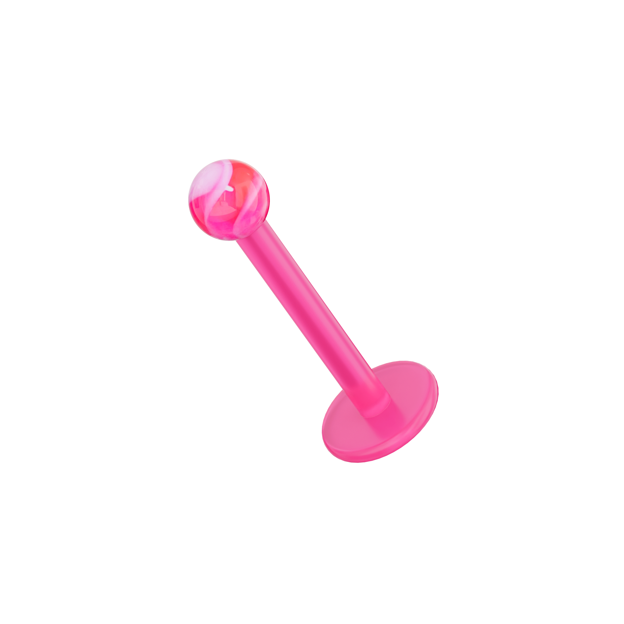 UV Pink Labret with Marble UV Ball (Pack of 10) - Monster Piercing