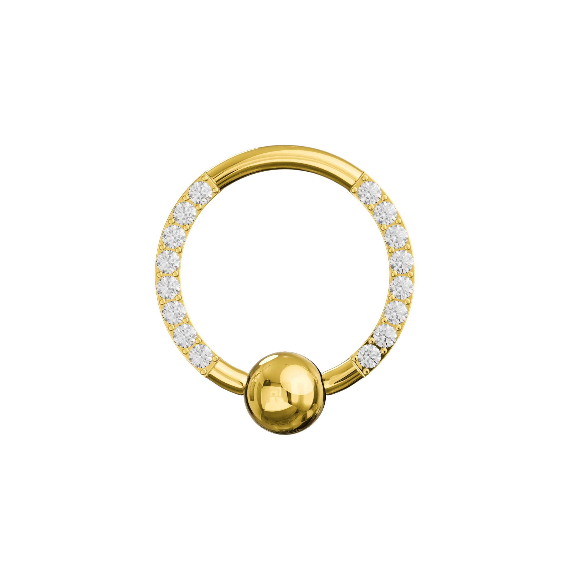 G23 Grade Titanium Cubic Zirconia Studded BCR - Monster Piercing