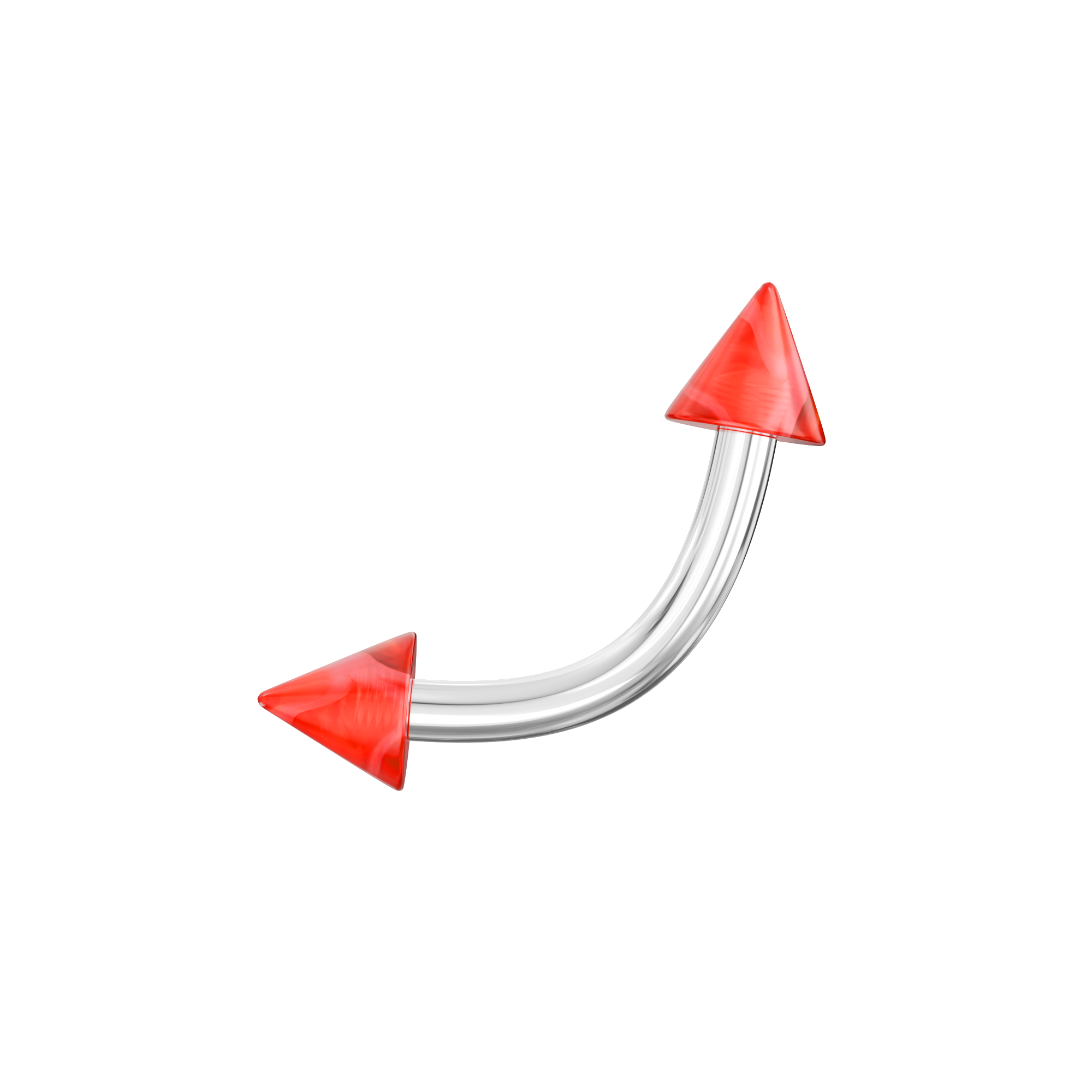 Steel Curved Bar with Wavy Stripes UV Cone (Pack of 10) - Monster Piercing