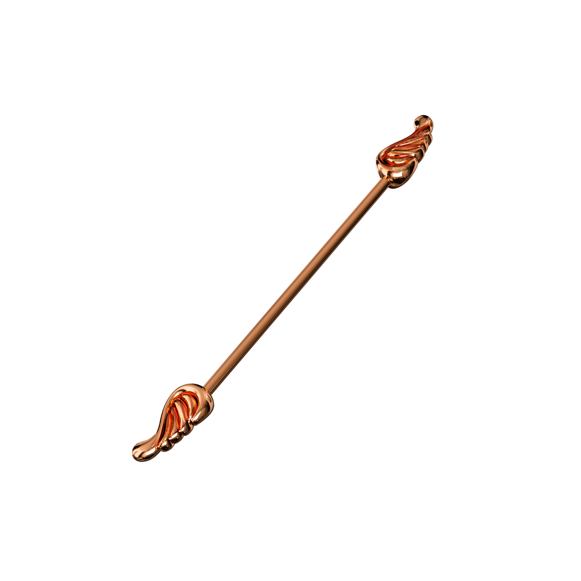 316L Surgical Steel Wing-End Industrial Barbell - Monster Piercing