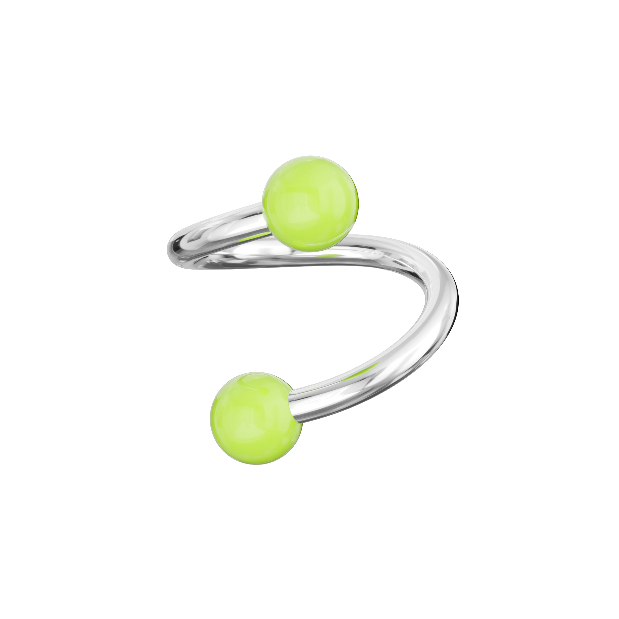 316L Surgical Steel Twisted Barbell With Pastel UV Balls (Pack of 10) - Monster Piercing