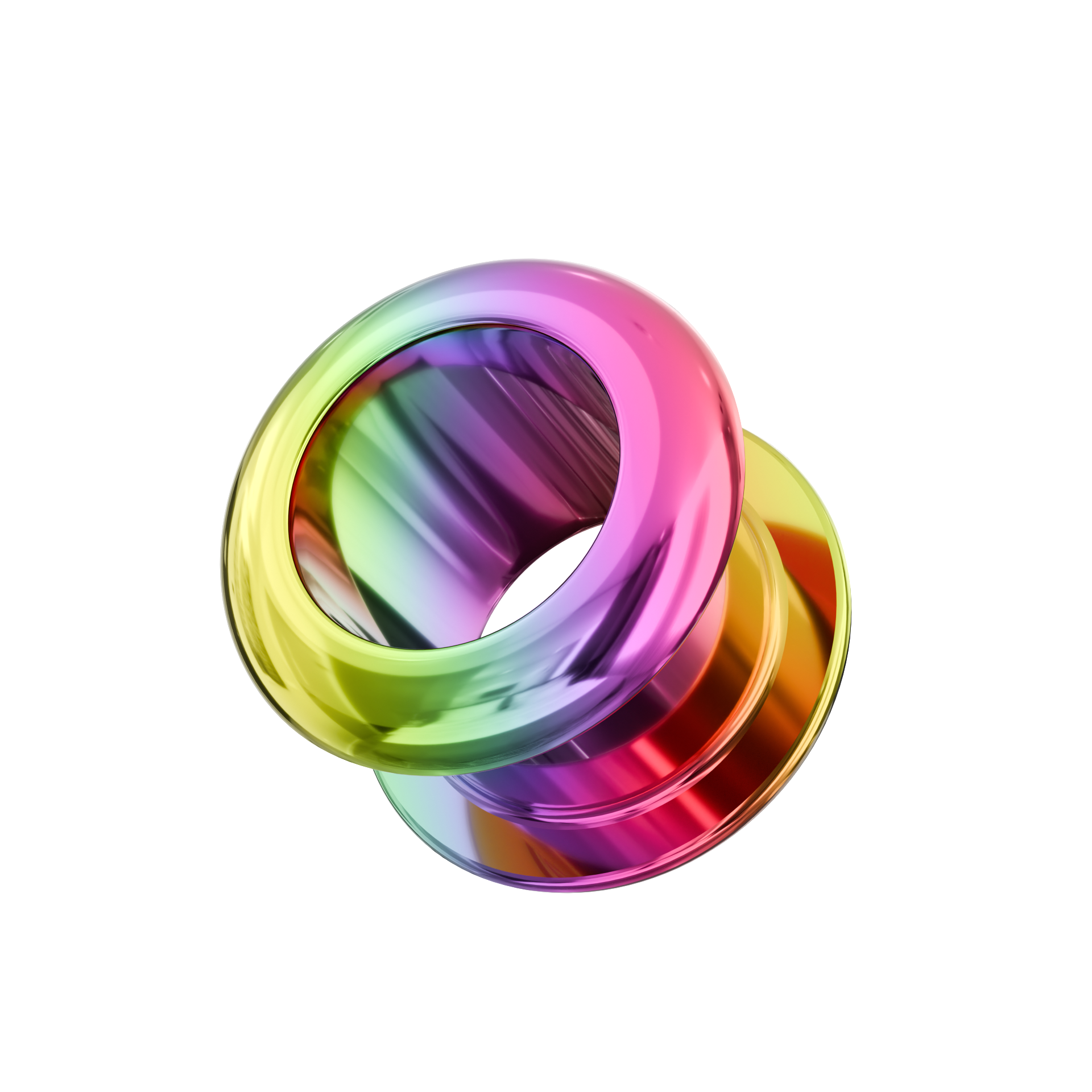 Rainbow Screw Fit Ear Flesh Tunnel - Monster Piercing