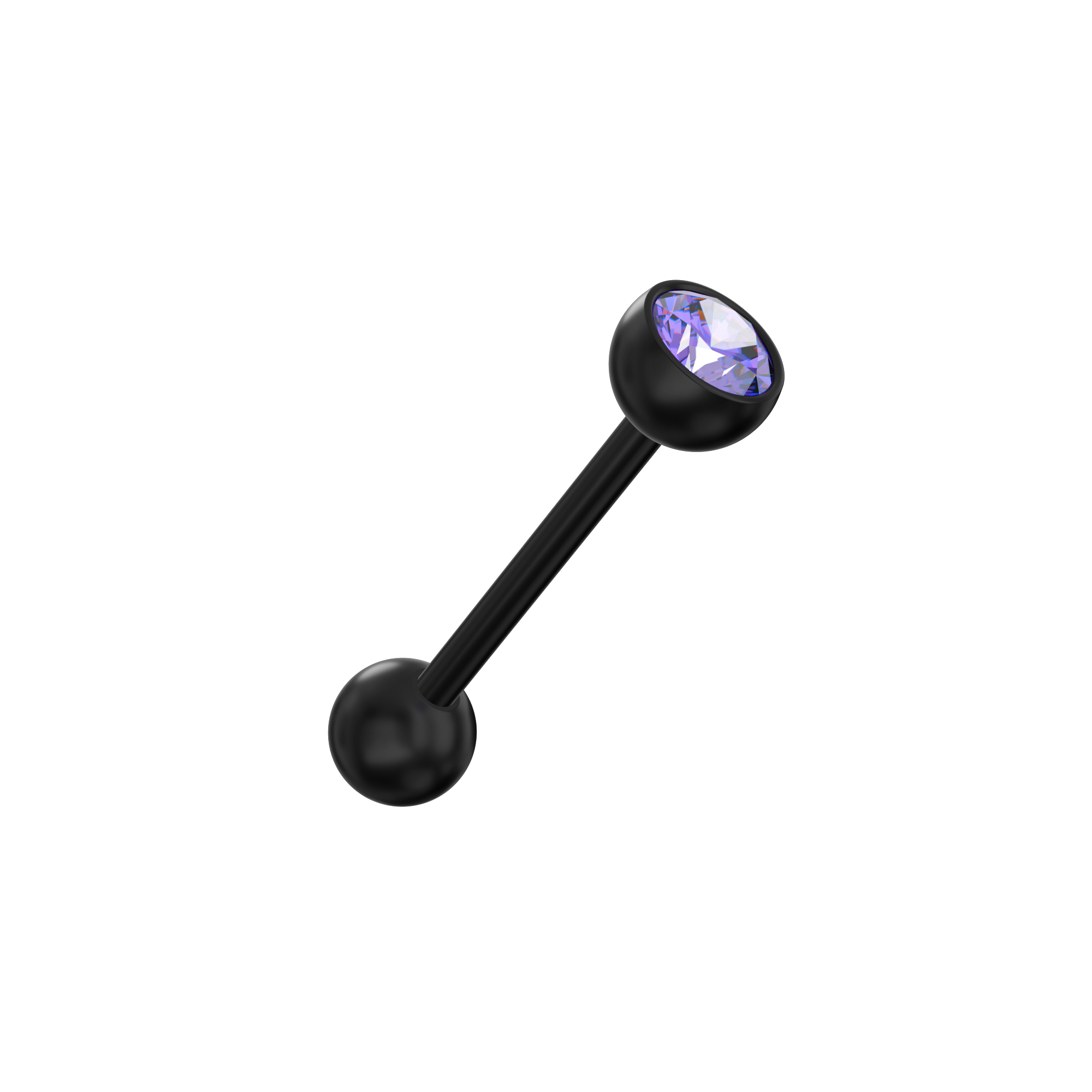 Black-line BioFlex Jewelled Straight Barbell - Monster Piercing