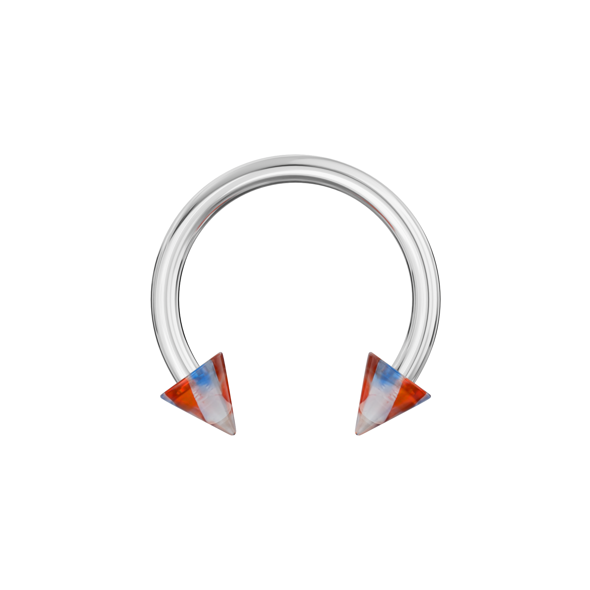 316L Surgical Steel Circular Barbell With Marble UV Cones (Pack of 10) - Monster Piercing