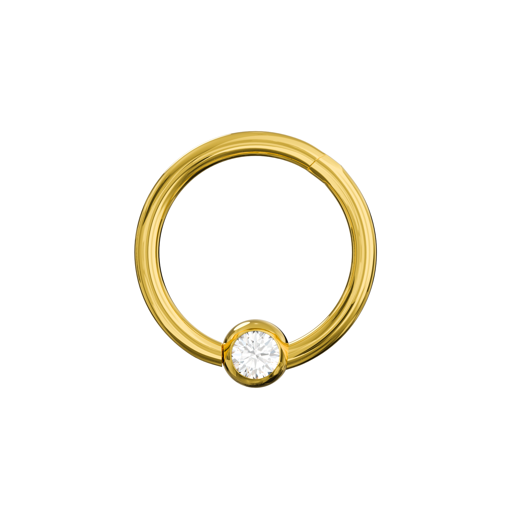 Surgical Steel BCR Clicker with CZ Stone Piercing Ring - Monster Piercing