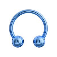 316L Surgical Steel Blue Horseshoe CBB with Ball - Monster Piercing