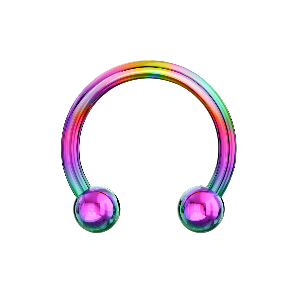 316L Surgical Steel Anodised Horseshoe CBB with Ball - Monster Piercing
