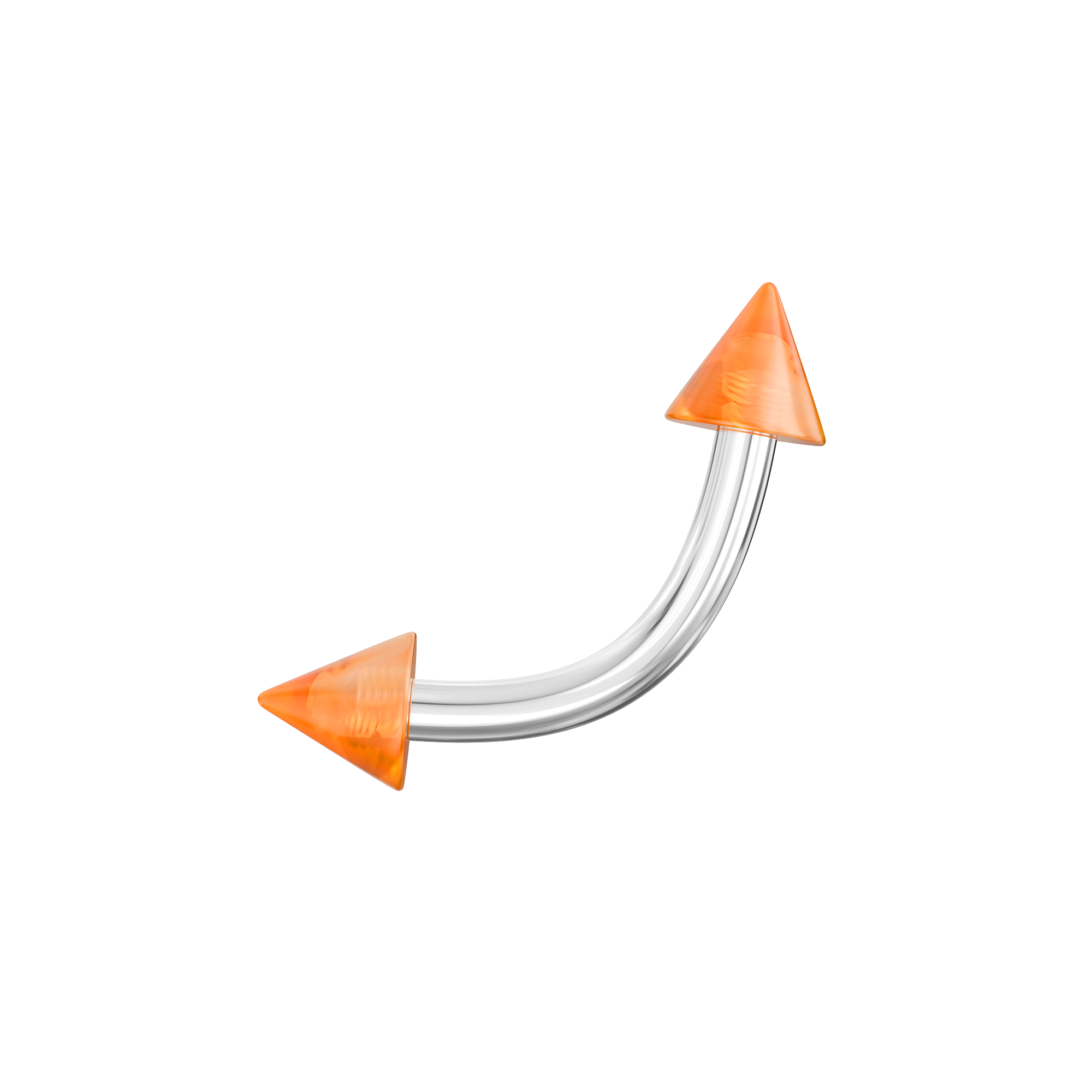 Steel Curved Bar with Pastel UV Cone (Pack of 10) - Monster Piercing