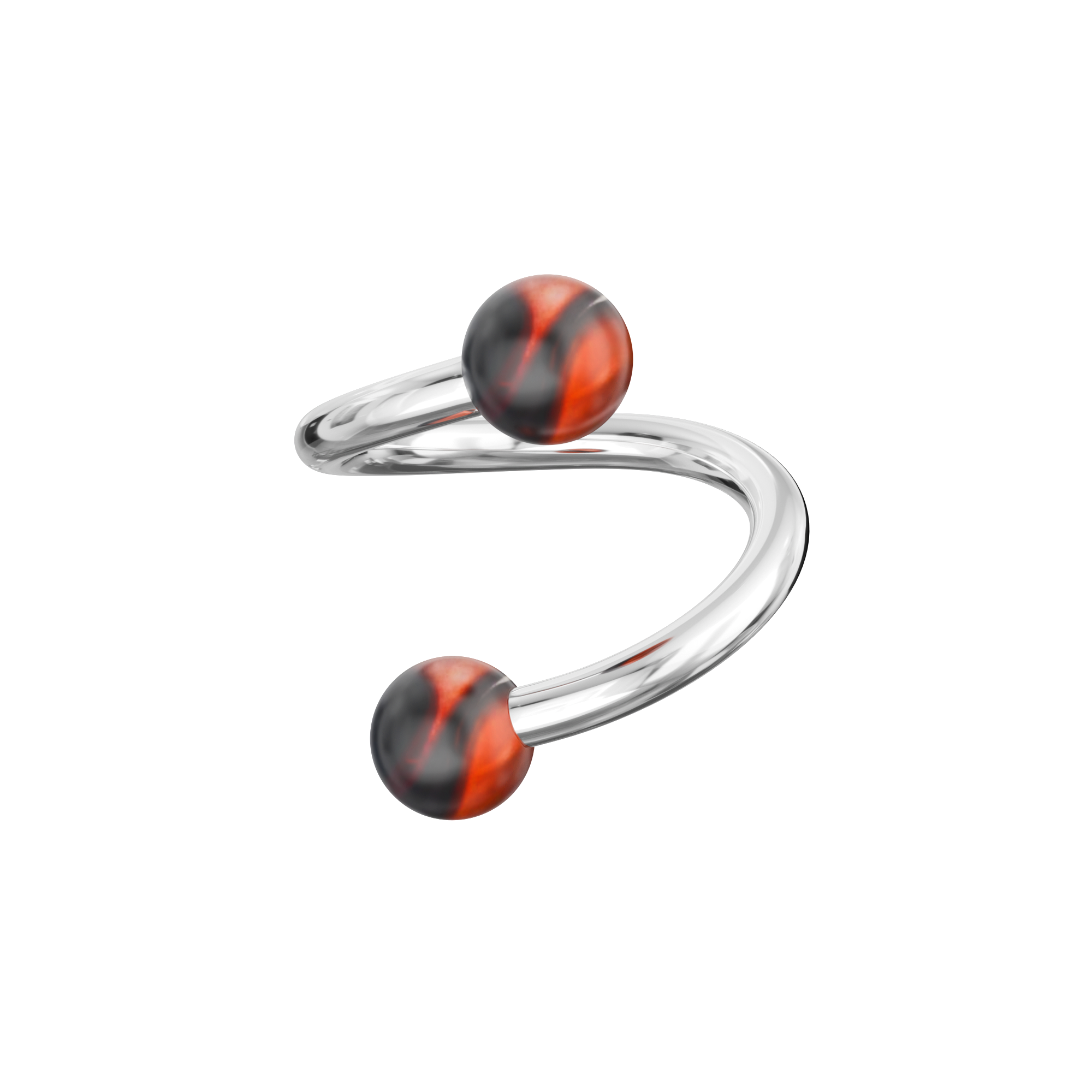 316L Surgical Steel Twisted Barbell With Marble UV Balls (Pack of 10) - Monster Piercing
