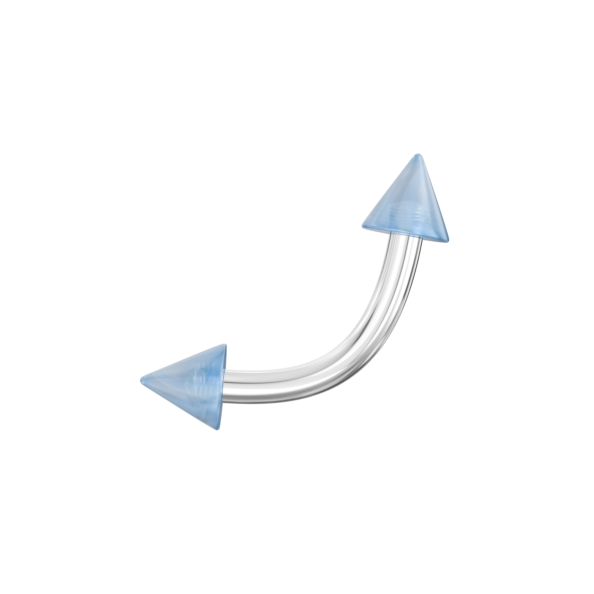 Steel Curved Bar with Wavy Stripes UV Cone (Pack of 10) - Monster Piercing