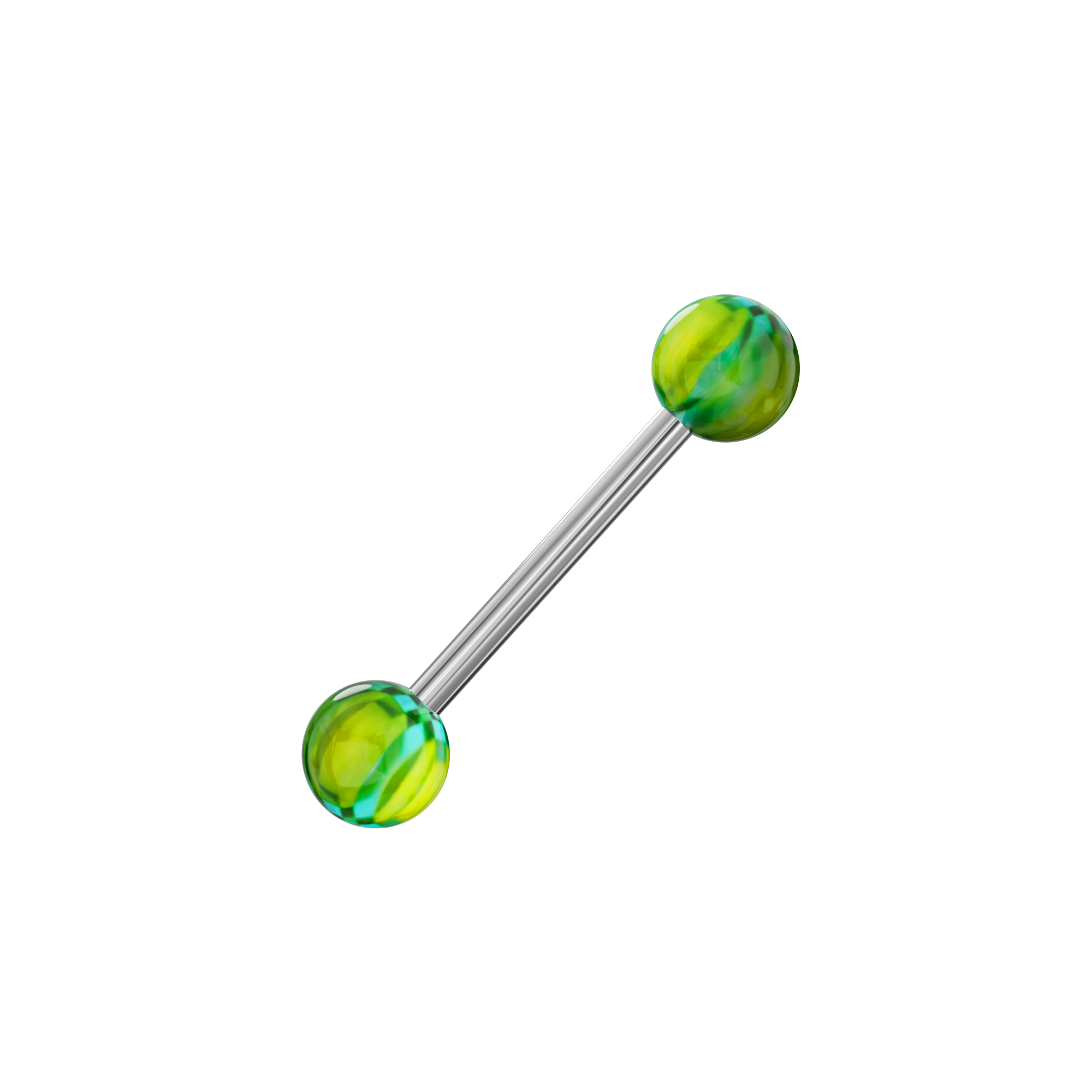 Steel Tongue Barbell with Checkered UV Balls (Pack of 10) - Monster Piercing