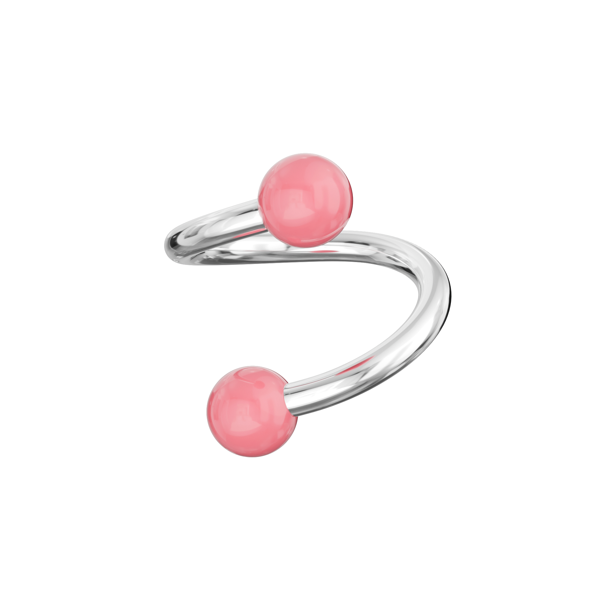 316L Surgical Steel Twisted Barbell With Pastel UV Balls (Pack of 10) - Monster Piercing