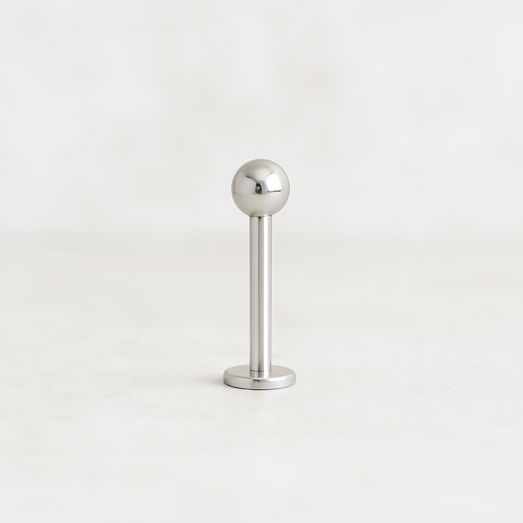 EO Gas Sterilised 316L Surgical Steel Internally Threaded Ball Top Labret - Monster Piercing