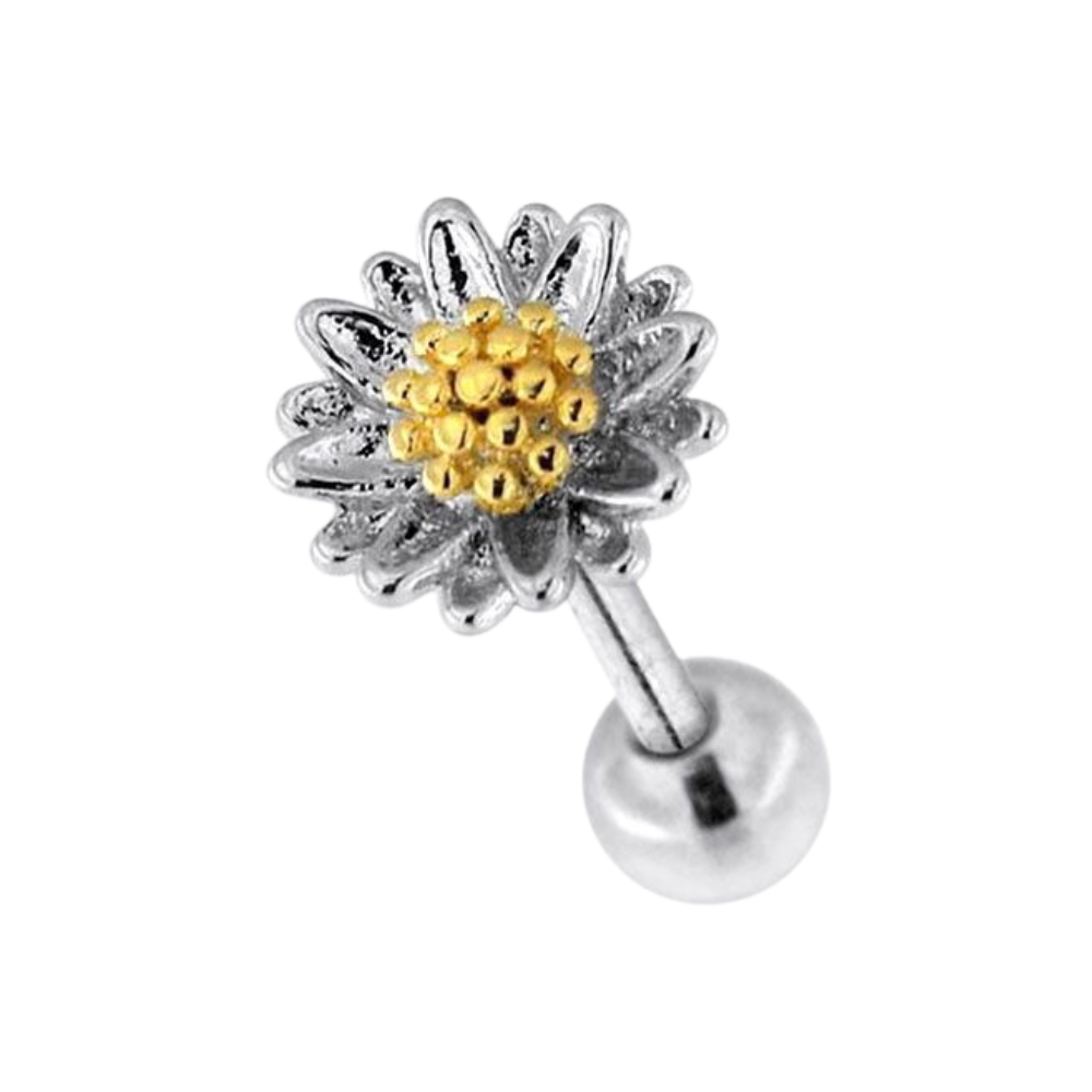 316L Surgical Steel Daisy Flower Cartilage Ear Stud - Monster Piercing