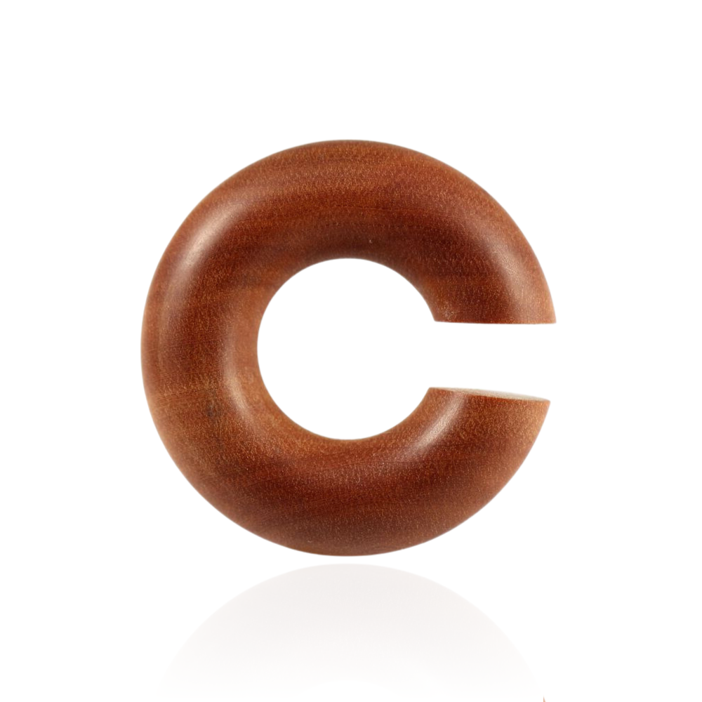 Organic Sawo Wood Ear Hoop Plug - Monster Piercing