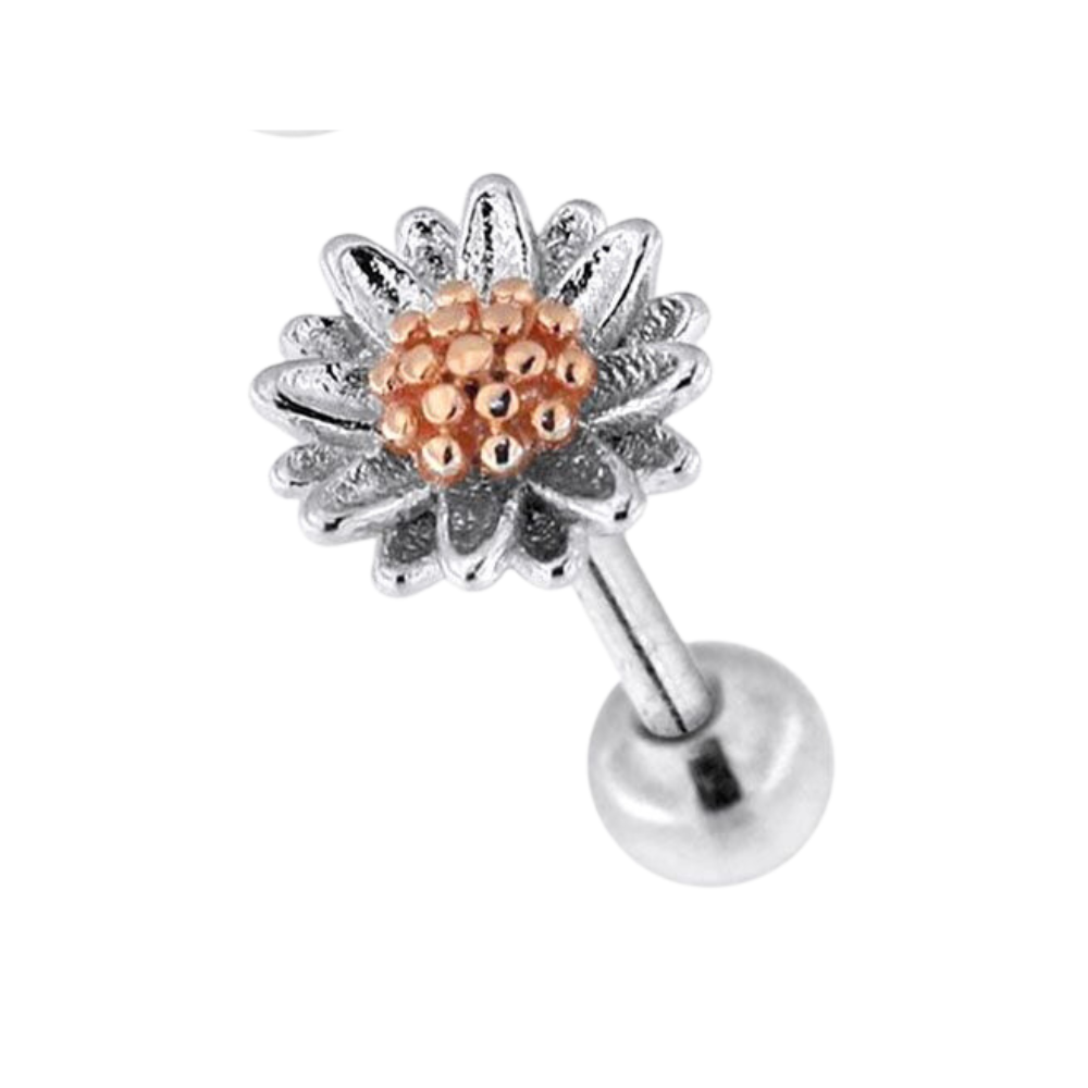 316L Surgical Steel Daisy Flower Cartilage Ear Stud - Monster Piercing