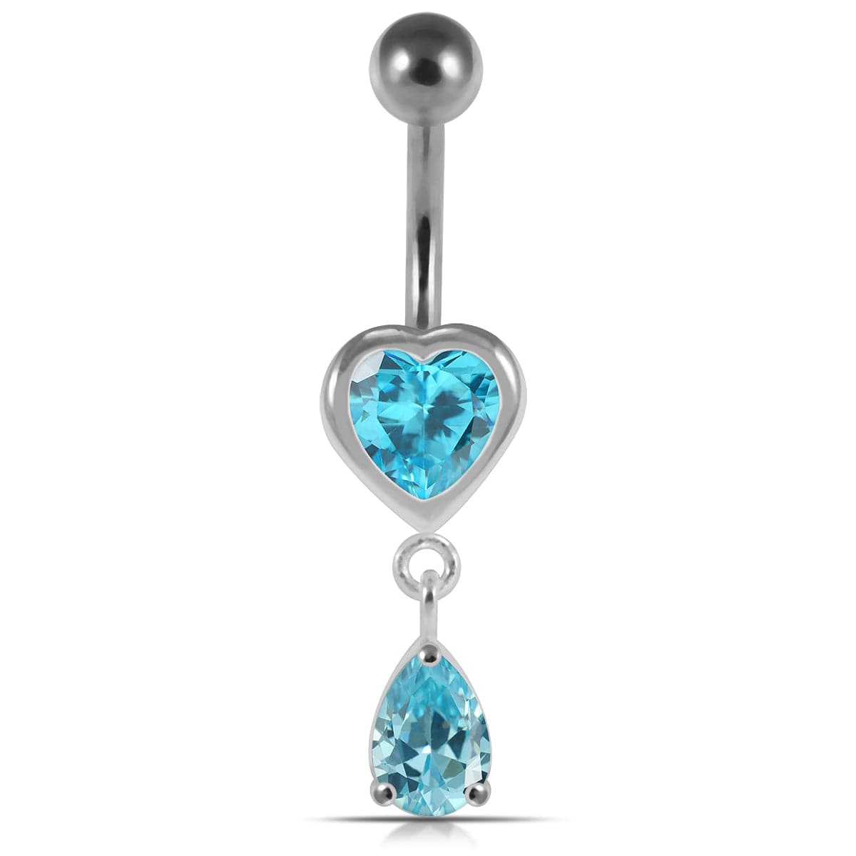 Moving Jeweled Hearts Belly Ring - Monster Piercing
