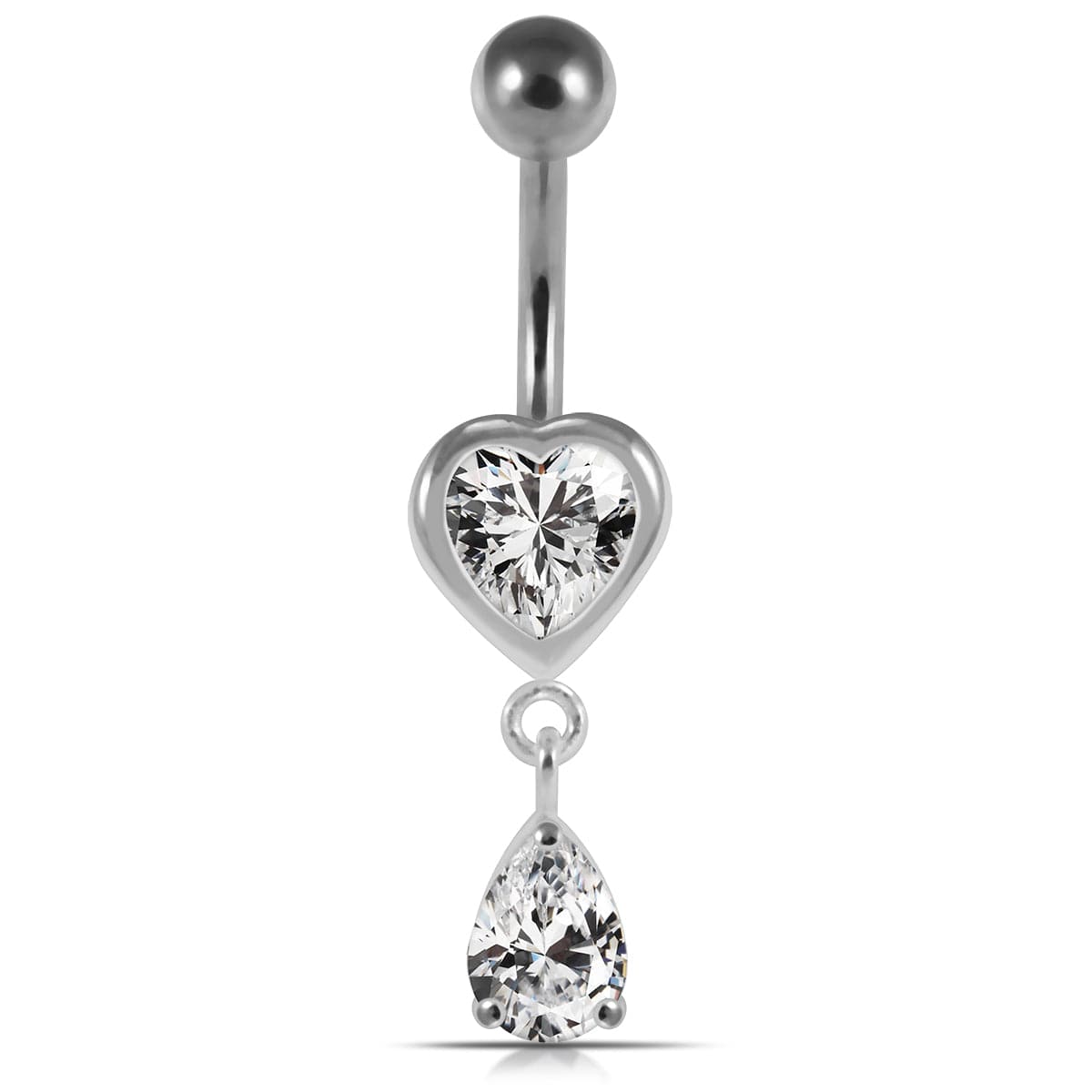Moving Jeweled Hearts Belly Ring - Monster Piercing