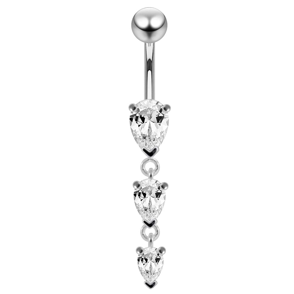 Navel Jeweled Teardrop Belly Ring - Monster Piercing