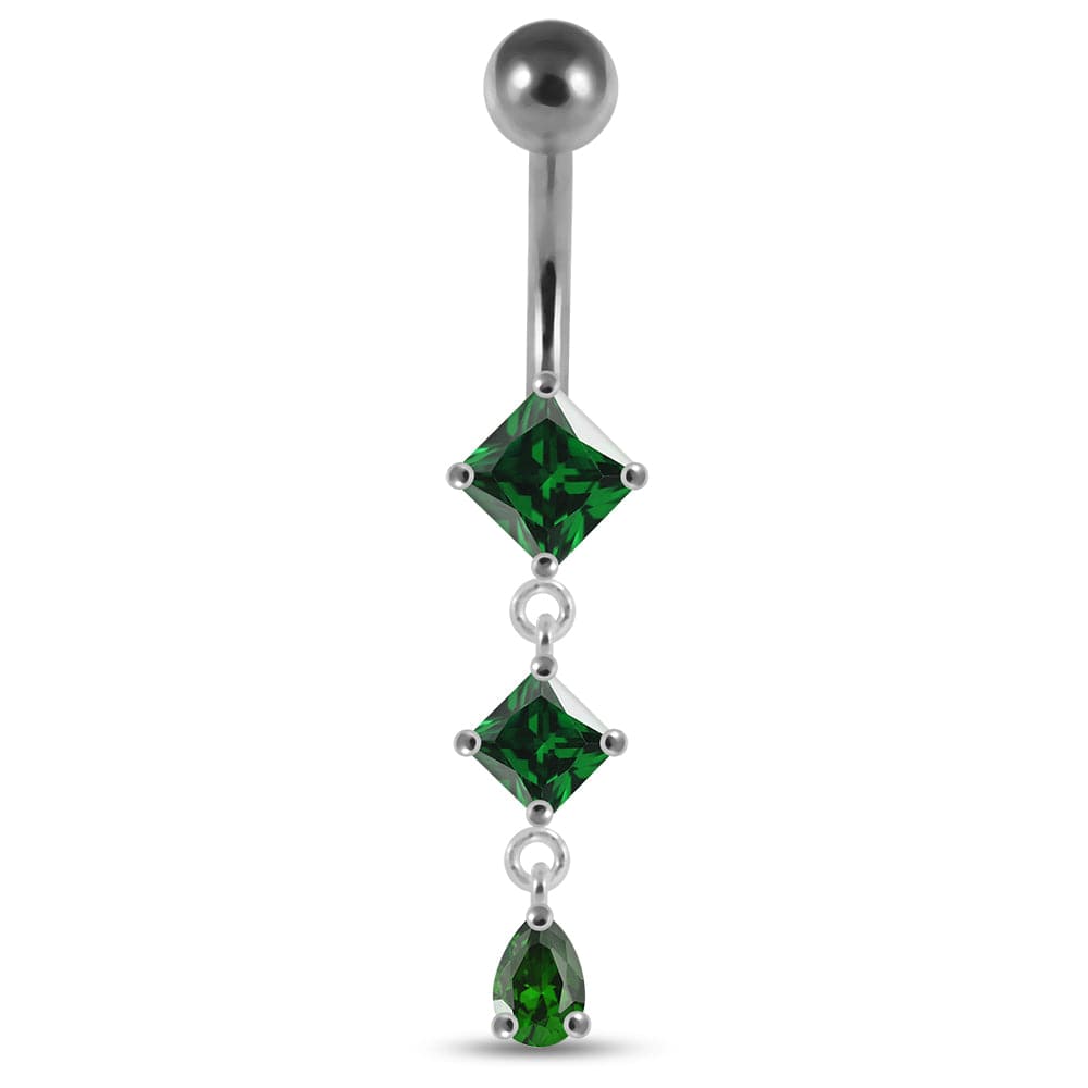 Dangling Jewelled Belly Ring - Monster Piercing