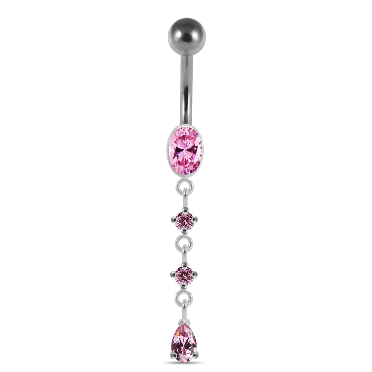 14 Gauge Surgical Grade Steel curved bar with 5mm top ball - Monster Piercing