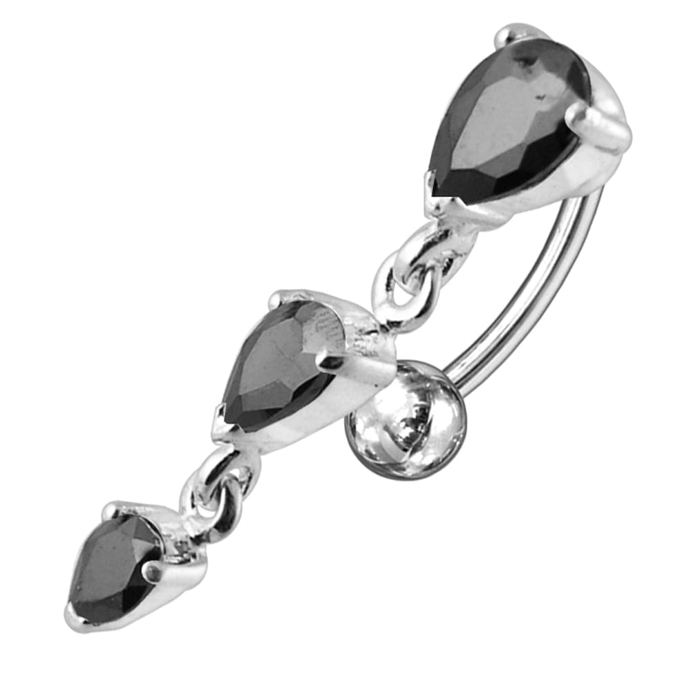 925 Sterling Silver Jewelled Moving Fancy Navel Ring - Monster Piercing