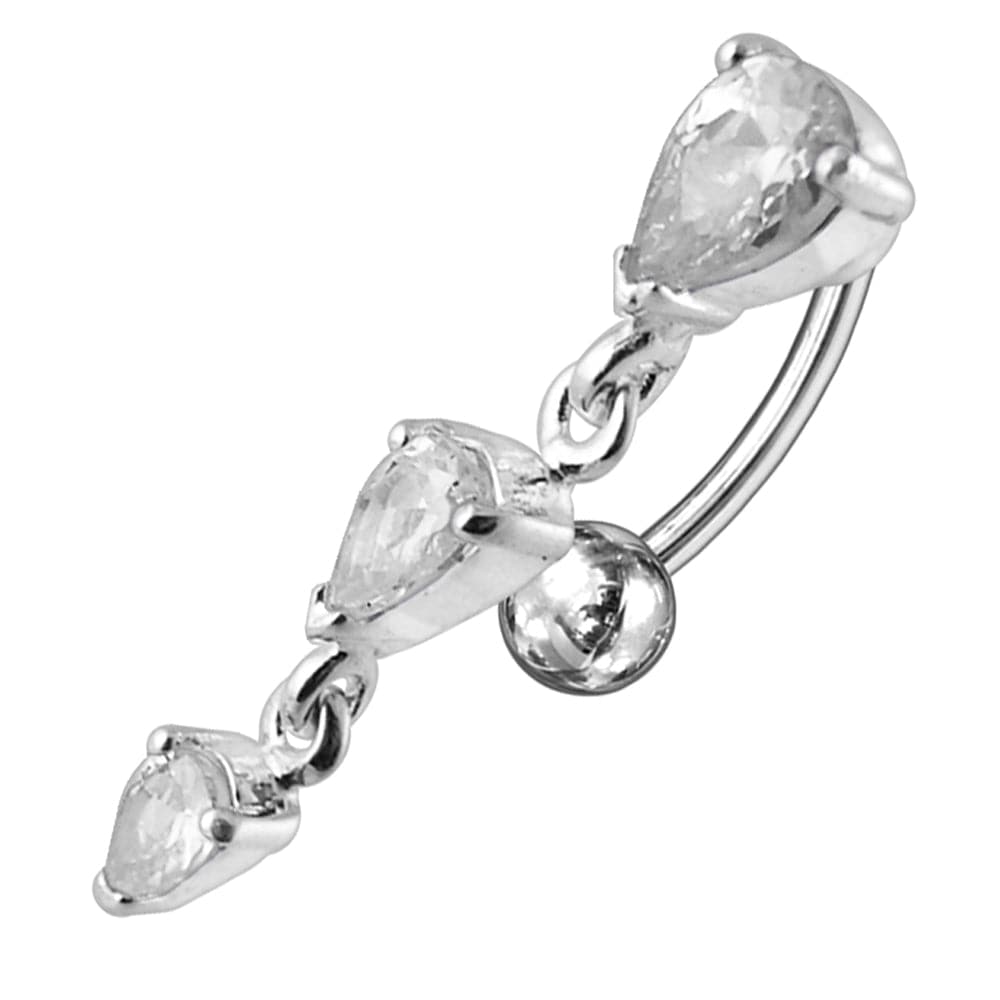 925 Sterling Silver Jewelled Moving Fancy Navel Ring - Monster Piercing