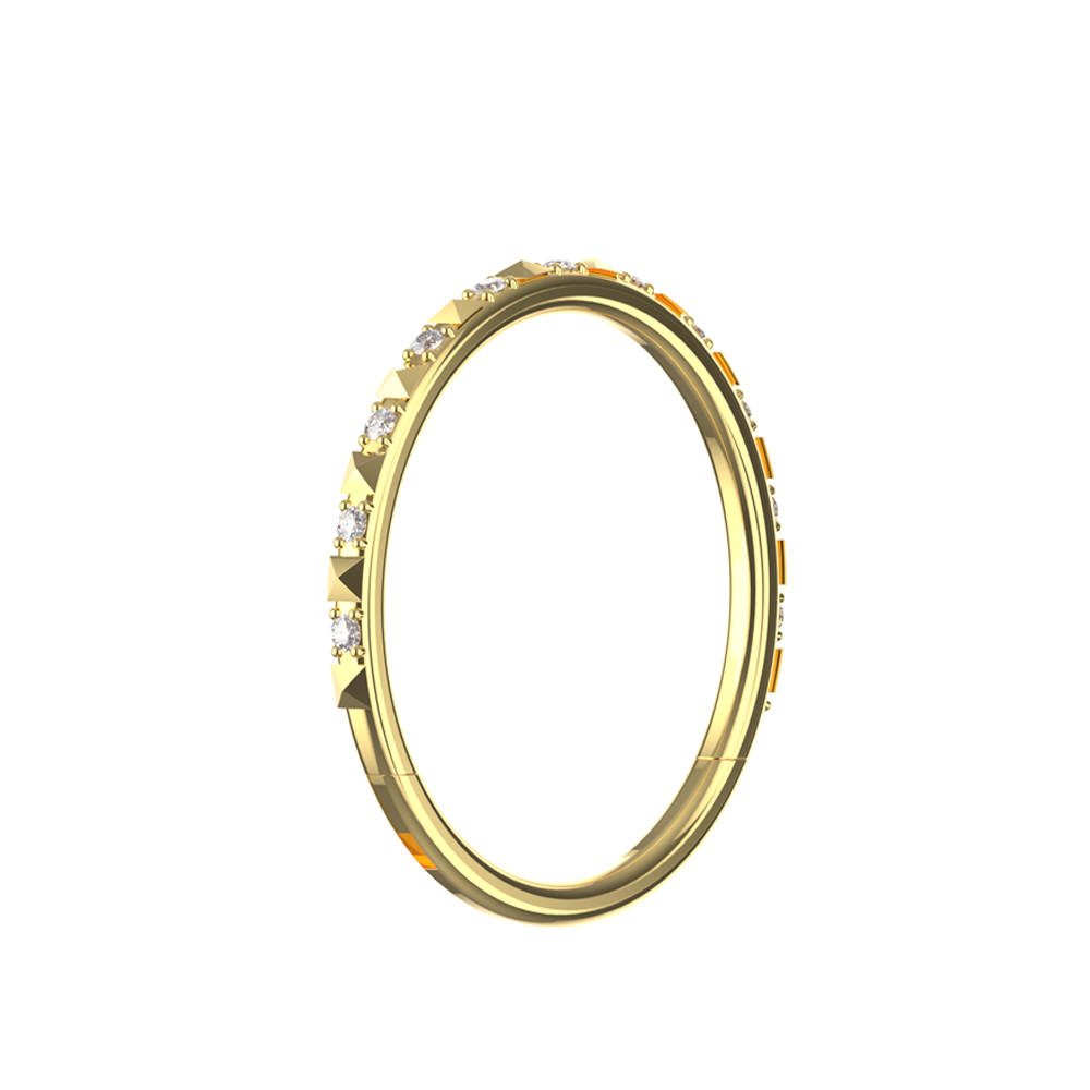 316L Surgical Steel CZ Jewelled Hinged Septum Clicker Ring - Monster Piercing