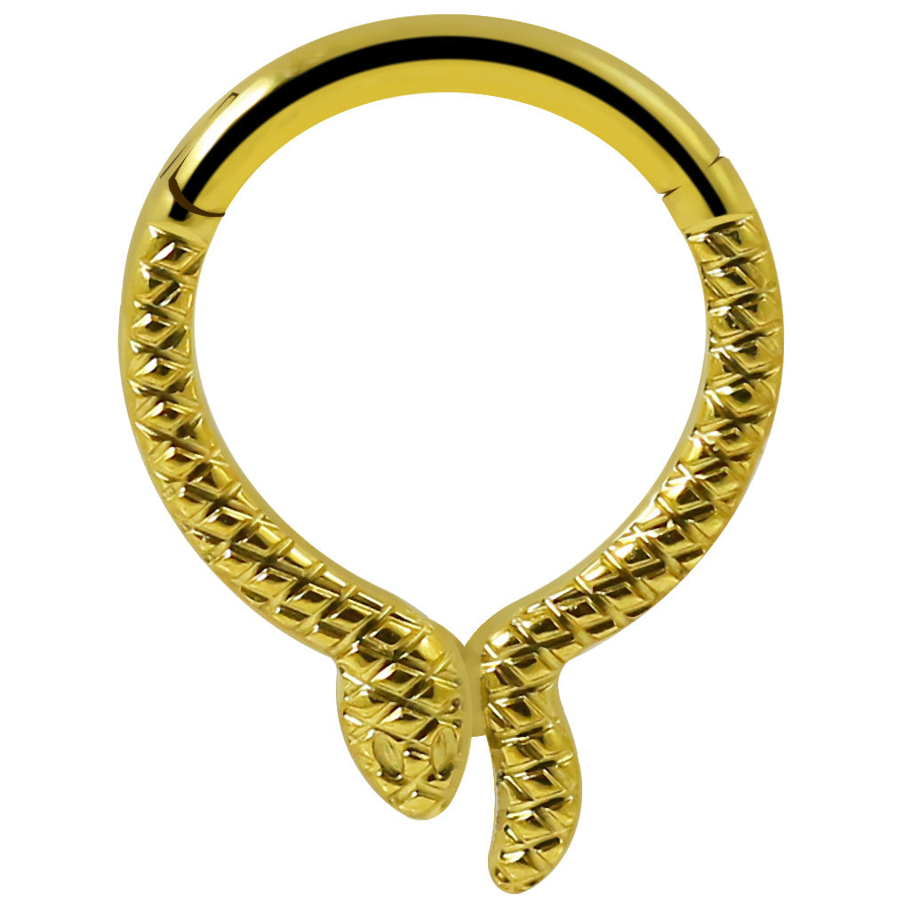 G23 Titanium Snake Design Segment Clicker Ring - Monster Piercing