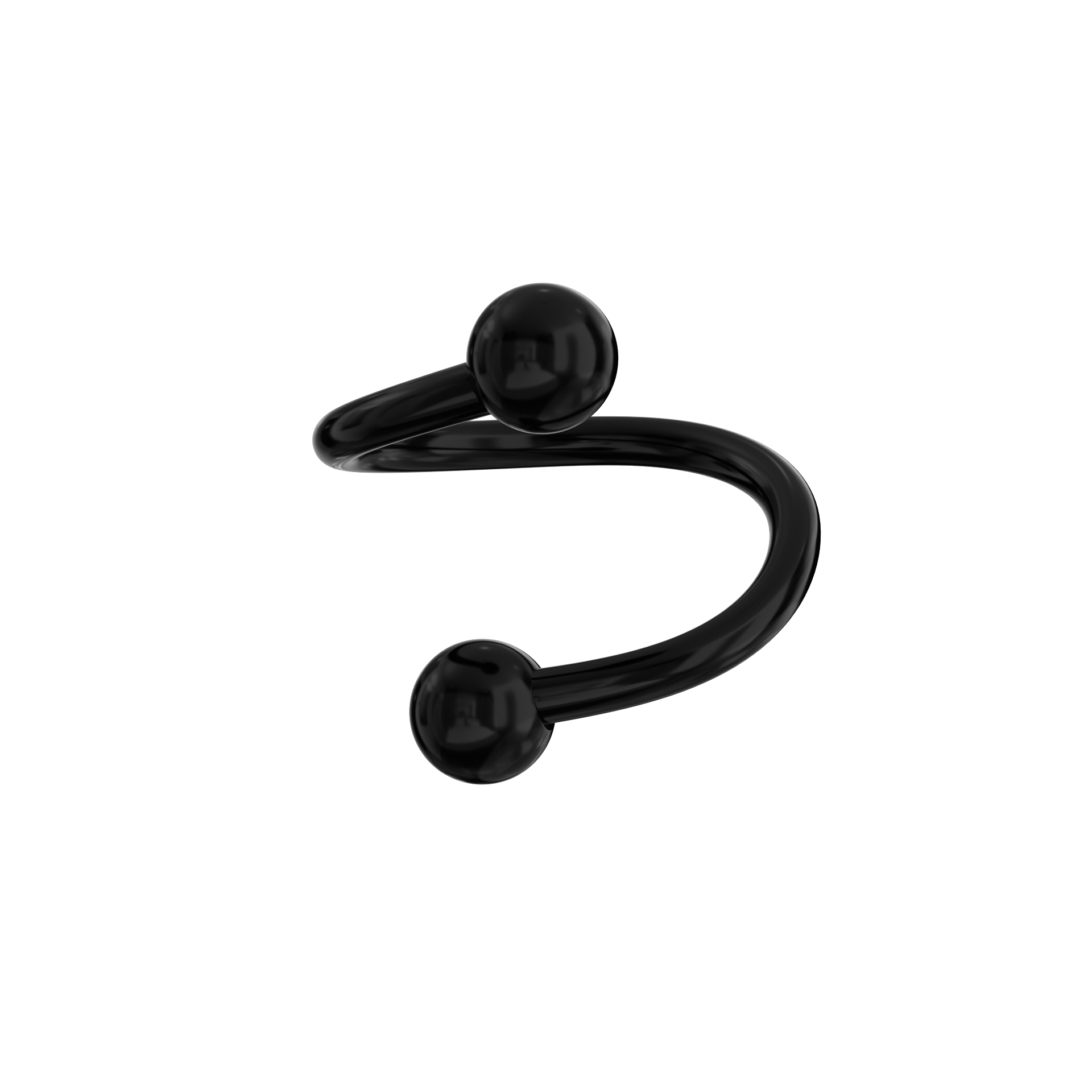 G23 Titanium Anodised Twister Barbell with Ball - Monster Piercing