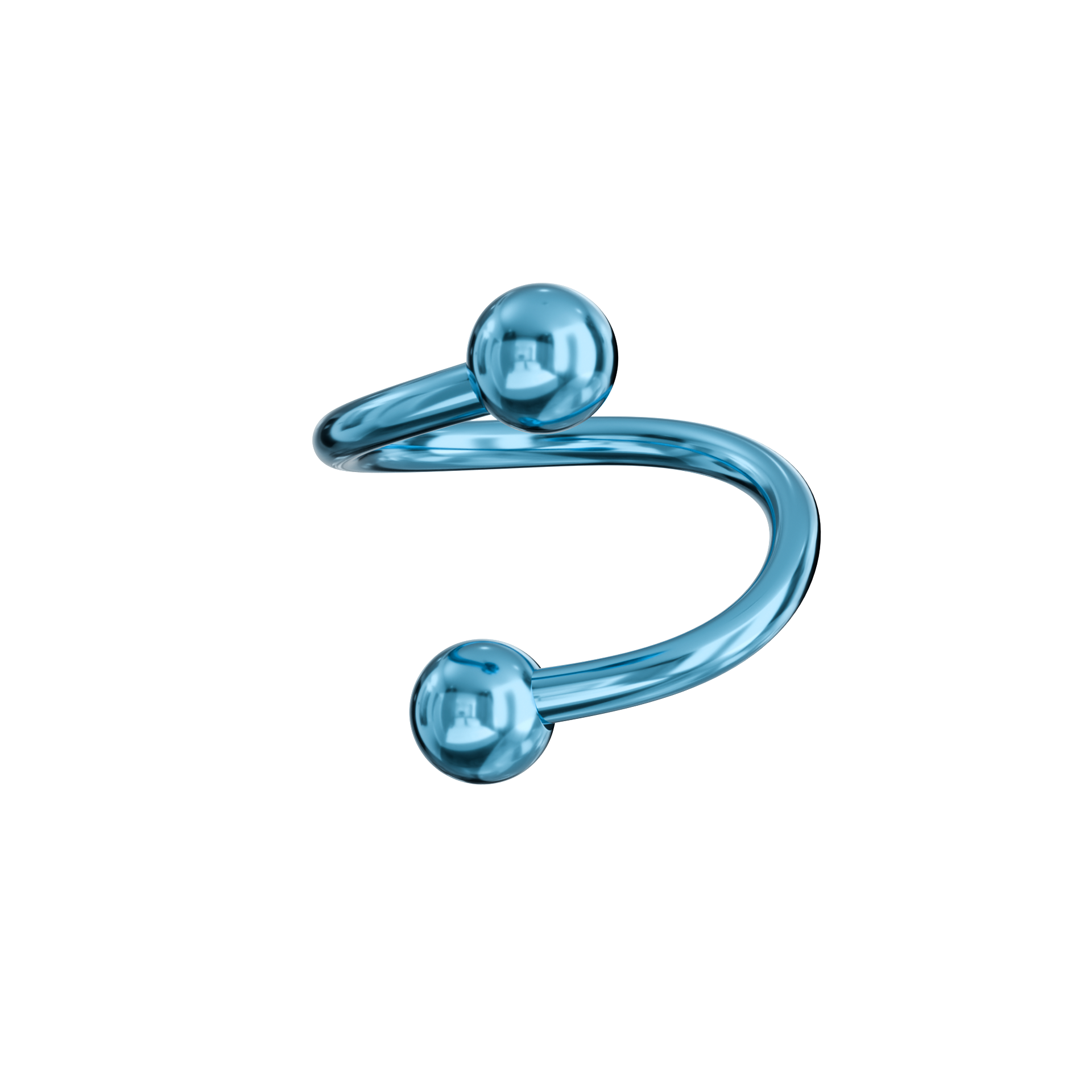 G23 Titanium Anodised Twister Barbell with Ball - Monster Piercing