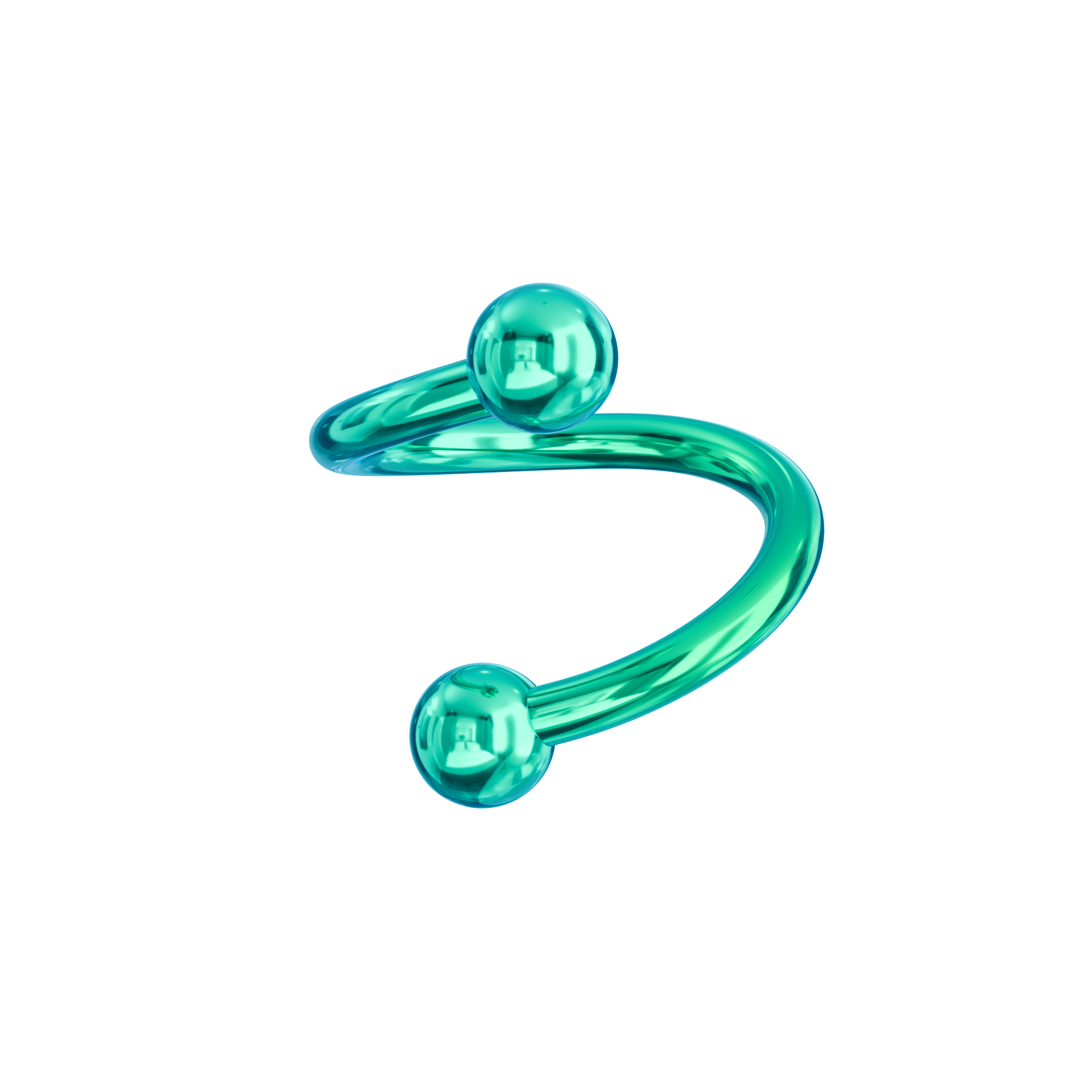 G23 Titanium Anodised Twister Barbell with Ball - Monster Piercing