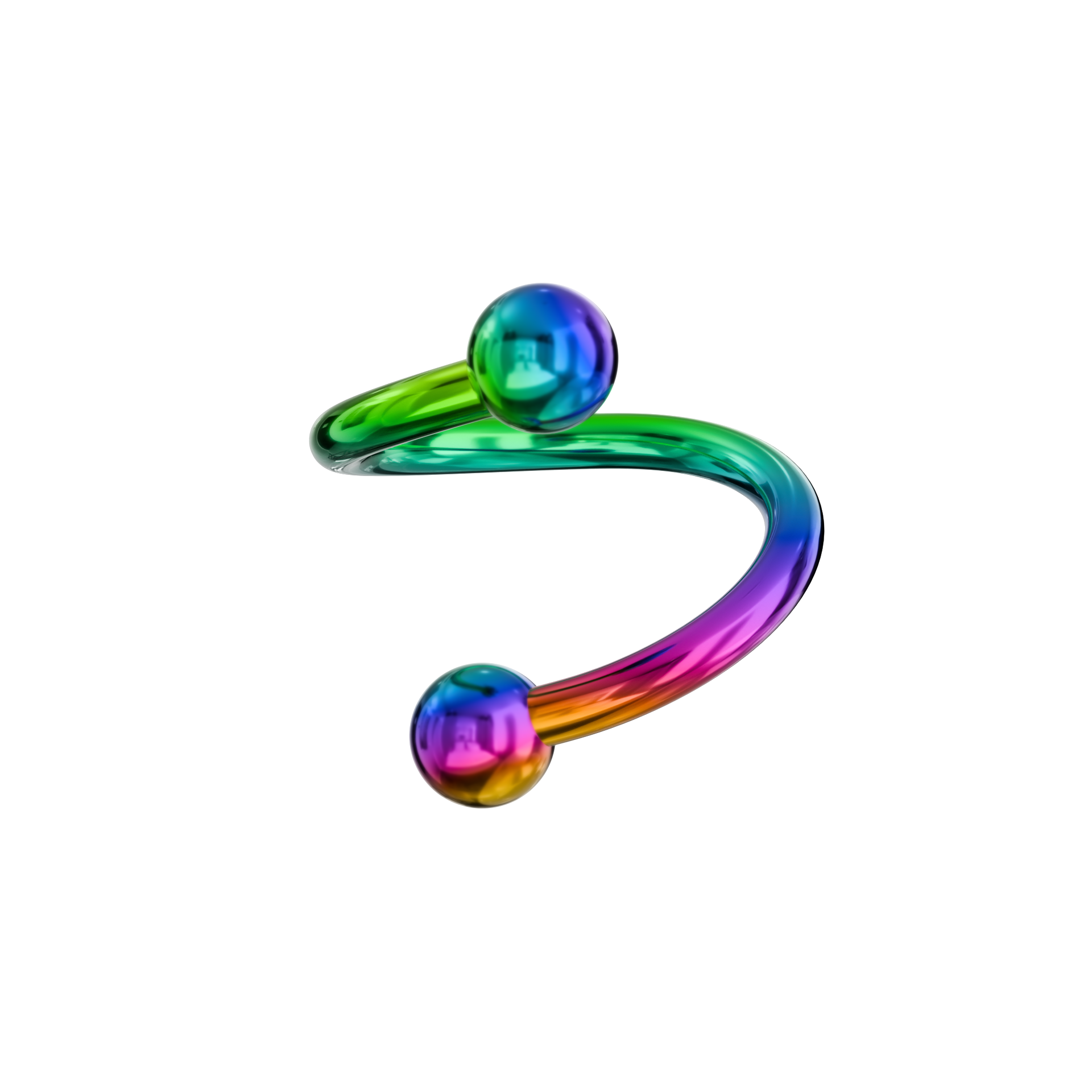 G23 Titanium Anodised Twister Barbell with Ball - Monster Piercing