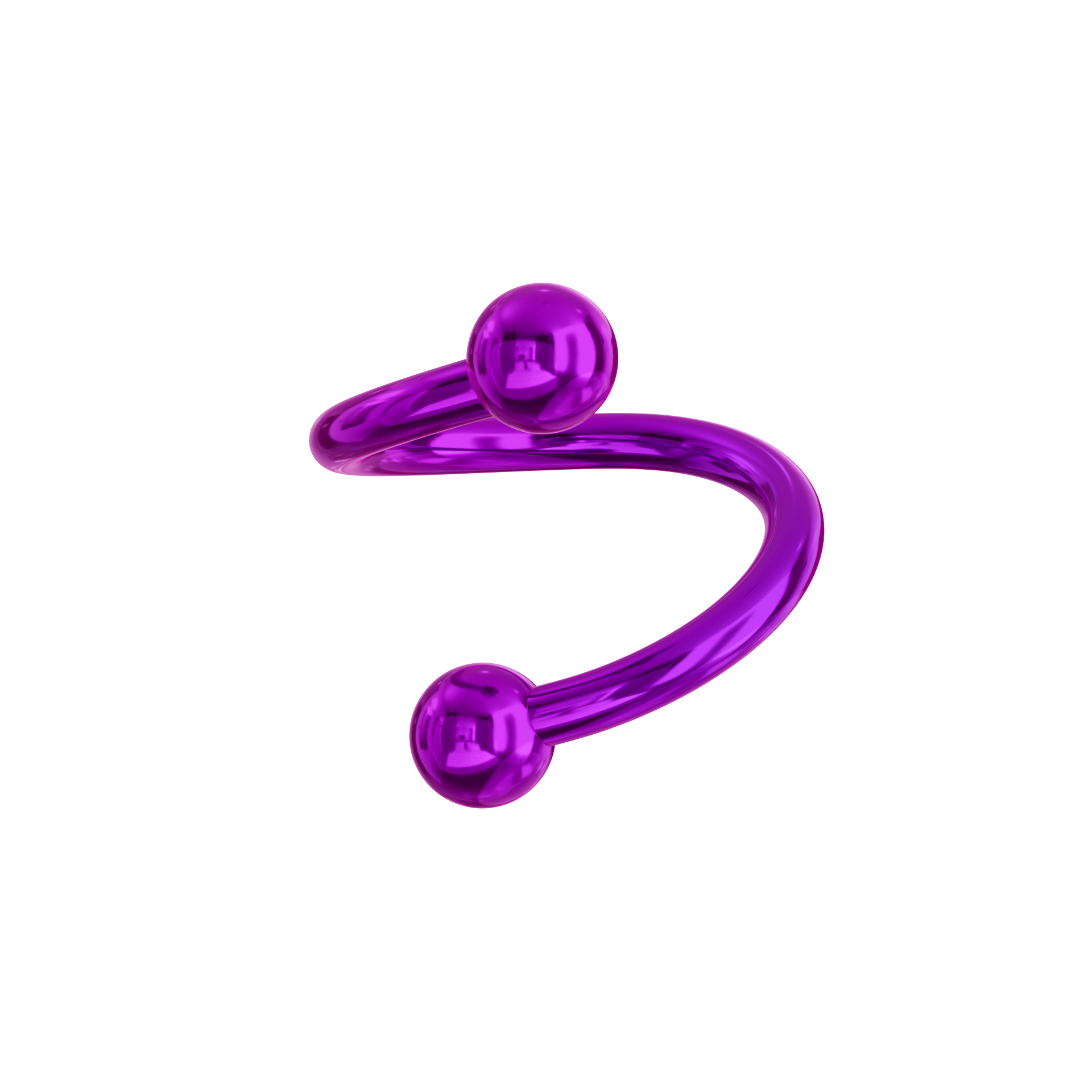 G23 Titanium Anodised Twister Barbell with Ball - Monster Piercing