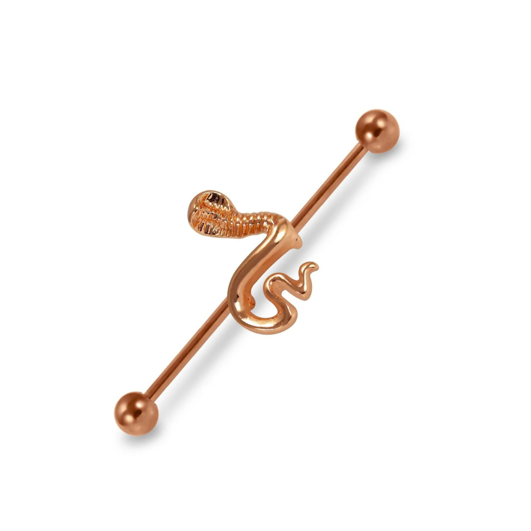 316L Surgical Steel Cobra Industrial Barbell - Monster Piercing