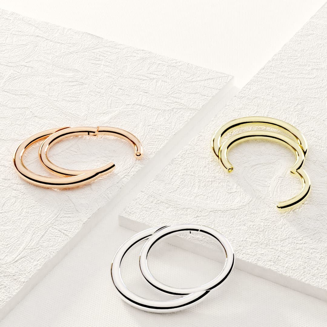 316L Surgical Steel Crescent Moon Hinged Segment Clicker Ring - Monster Piercing