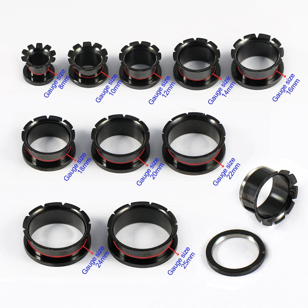 Black Groove and Flare Flesh Tunnel - Monster Piercing