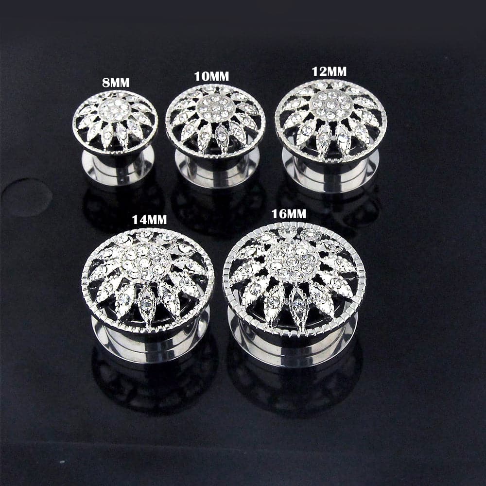 Surgical Steel Micro Jewelled Ear Flesh Tunnel - Monster Piercing