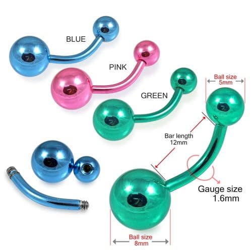 316L Surgical Steel Anodised Belly Ring - Monster Piercing