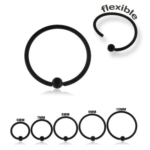 Black PVD Surgical Steel Flexible BCR Piercing - Monster Piercing
