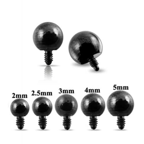 Black Ball Dermal Anchor Tops - Monster Piercing