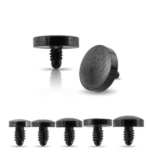 316L Surgical Steel Black Disc Dermal Anchor Tops - Monster Piercing