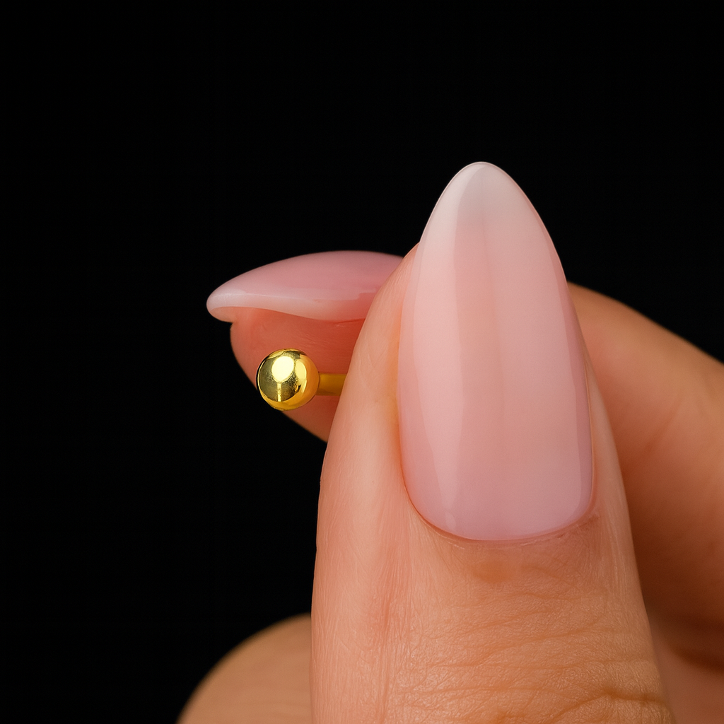 9K Gold L-Shaped Top Ball Nose Stud - Monster Piercing