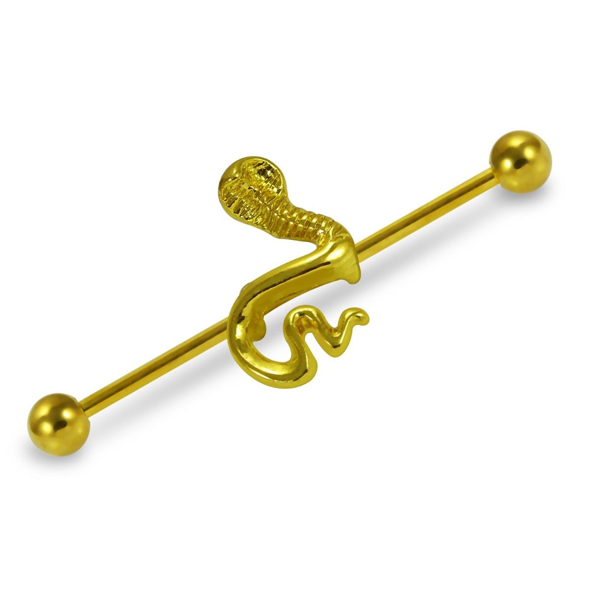 316L Surgical Steel Cobra Industrial Barbell - Monster Piercing