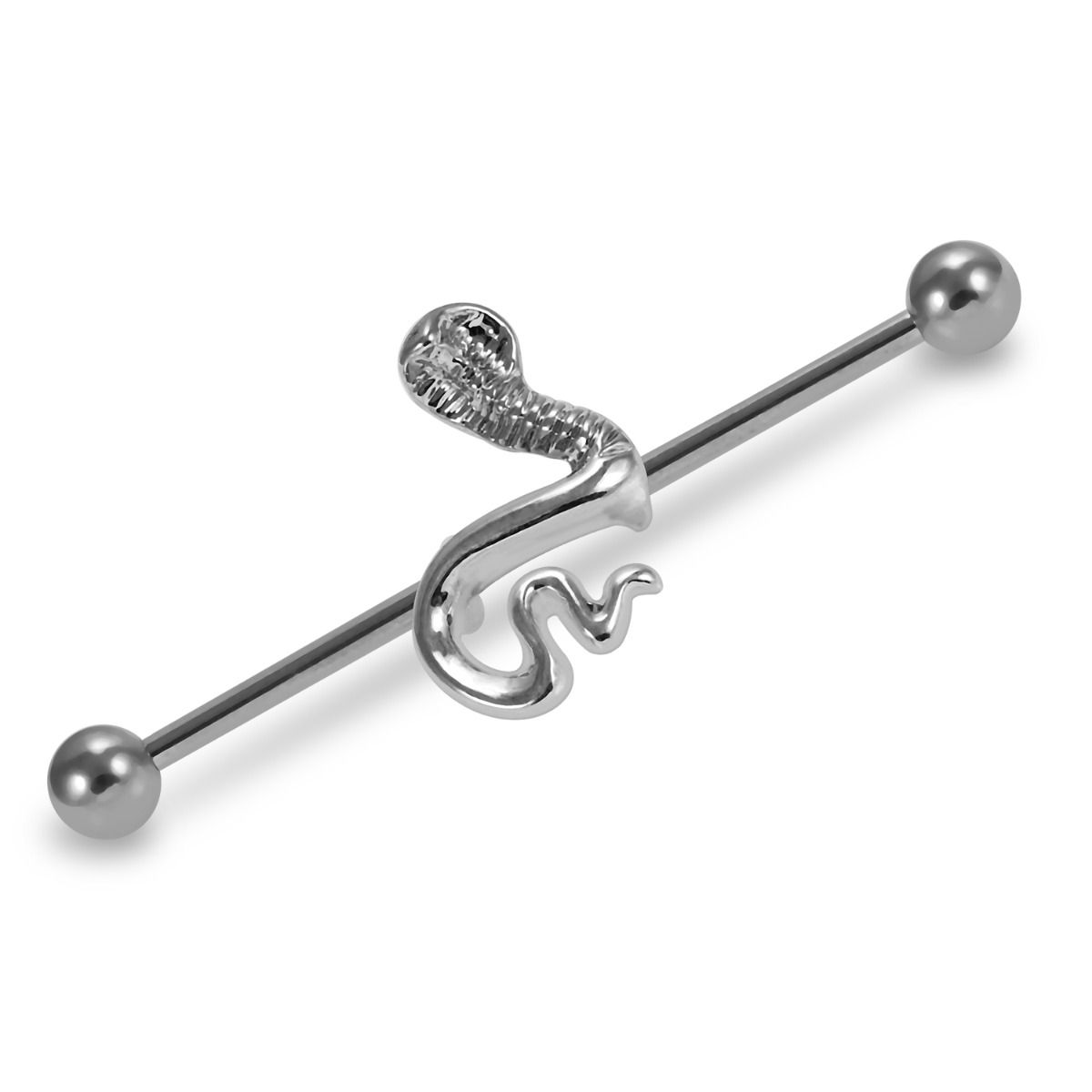 316L Surgical Steel Cobra Industrial Barbell - Monster Piercing