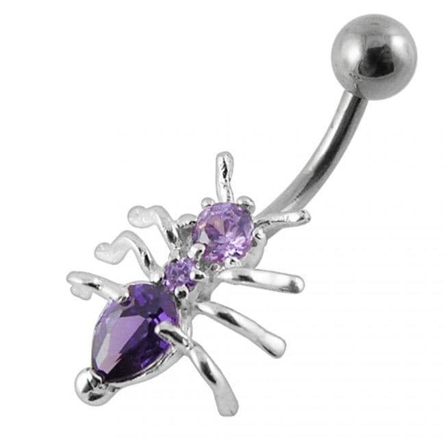 Jewelled Ant Non-Moving Belly Ring - Monster Piercing