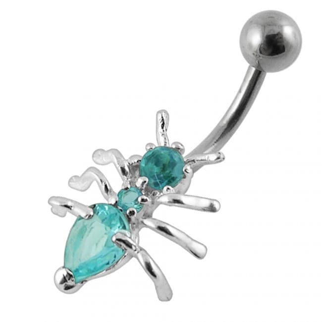 Jewelled Ant Non-Moving Belly Ring - Monster Piercing